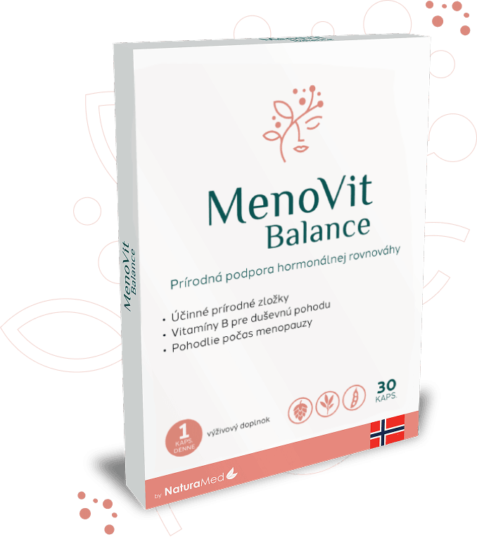 Obrázok balenia výživového doplnku MenoVit Balance obsahujúci 60 kapsúl.